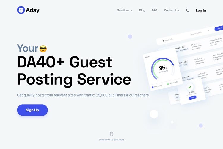 Adsy SEO Guest Post Software