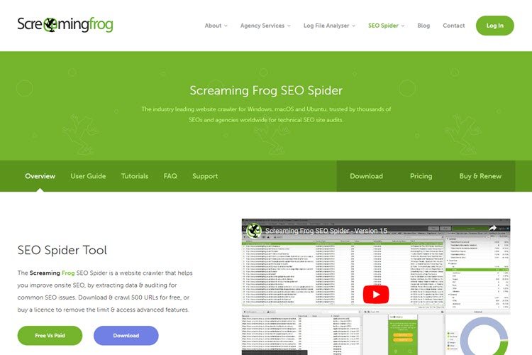 Screaming Frog Technical SEO Software